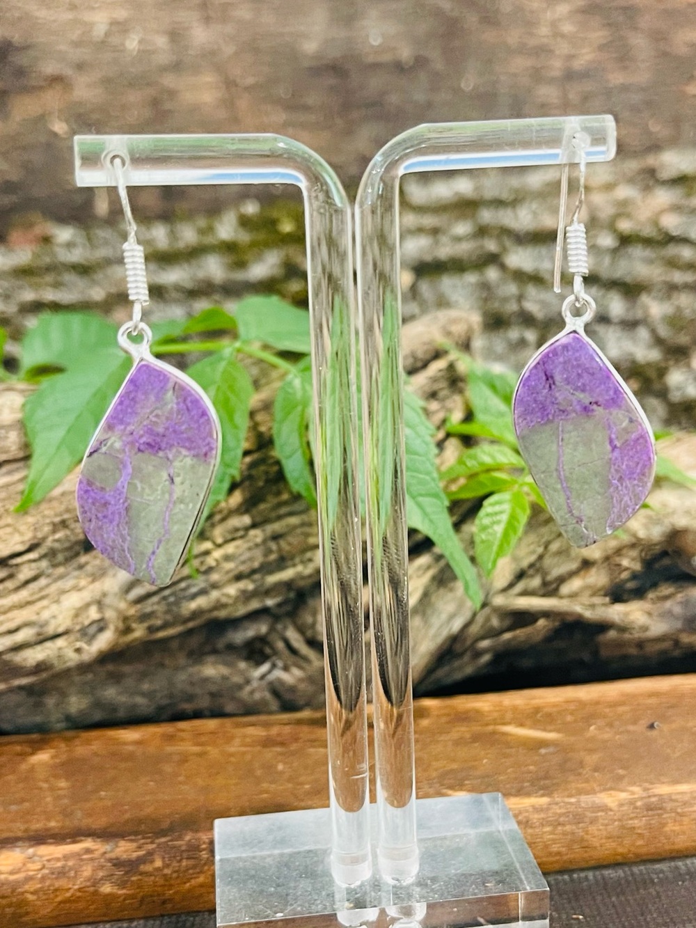 Purpurite Jasper 925 Sterling Silver Earrings